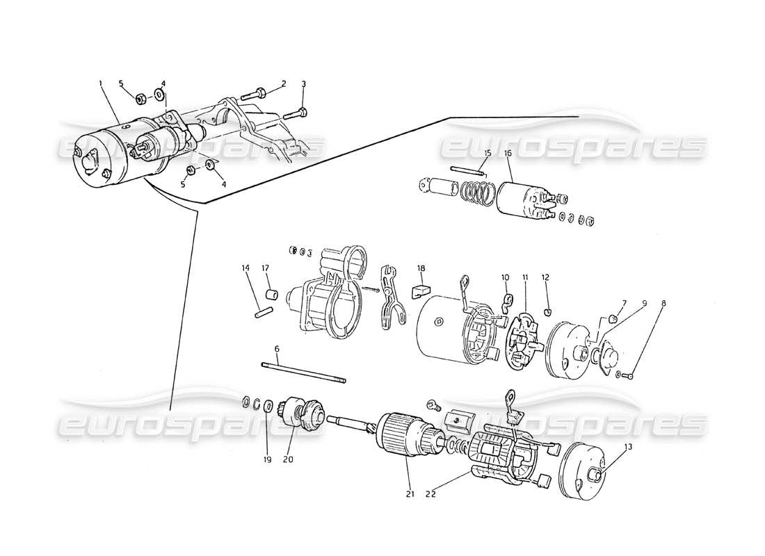 a part diagram from the Maserati Biturbo 2.5 (1984) parts catalogue