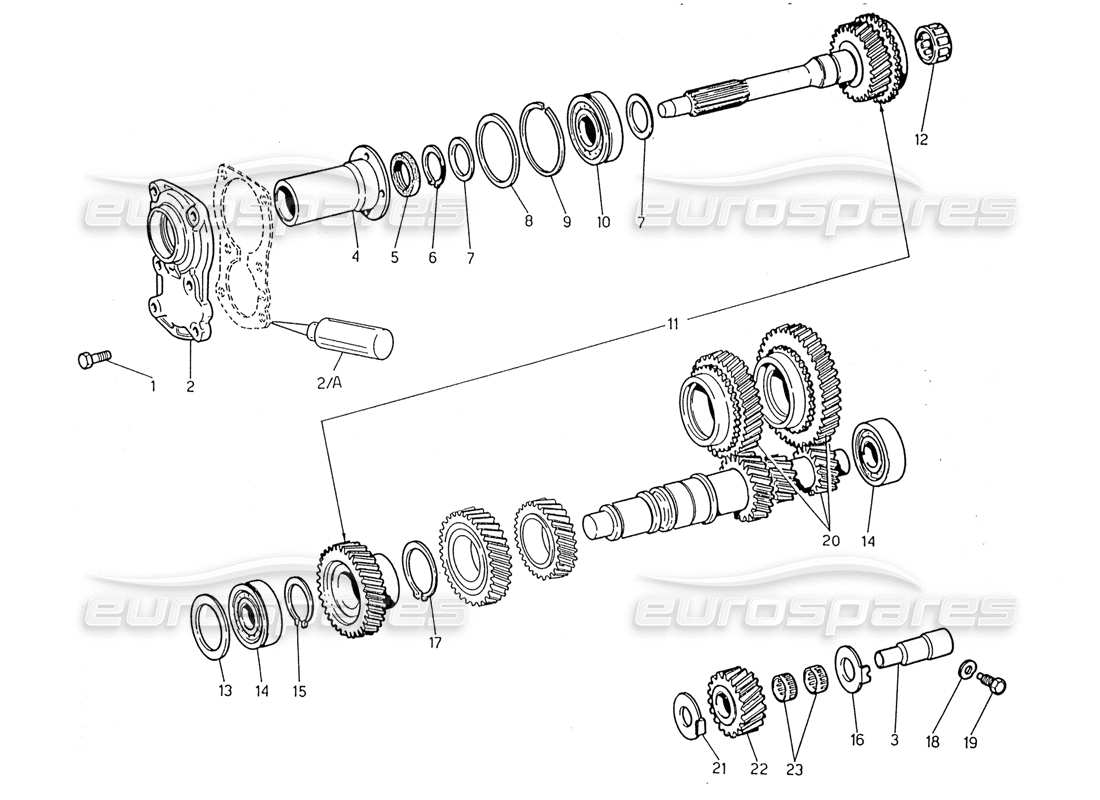 a part diagram from the maserati 2.24v parts catalogue