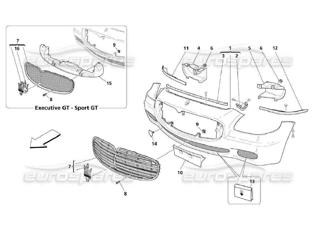 a part diagram from the maserati qtp. (2006) 4.2 parts catalogue