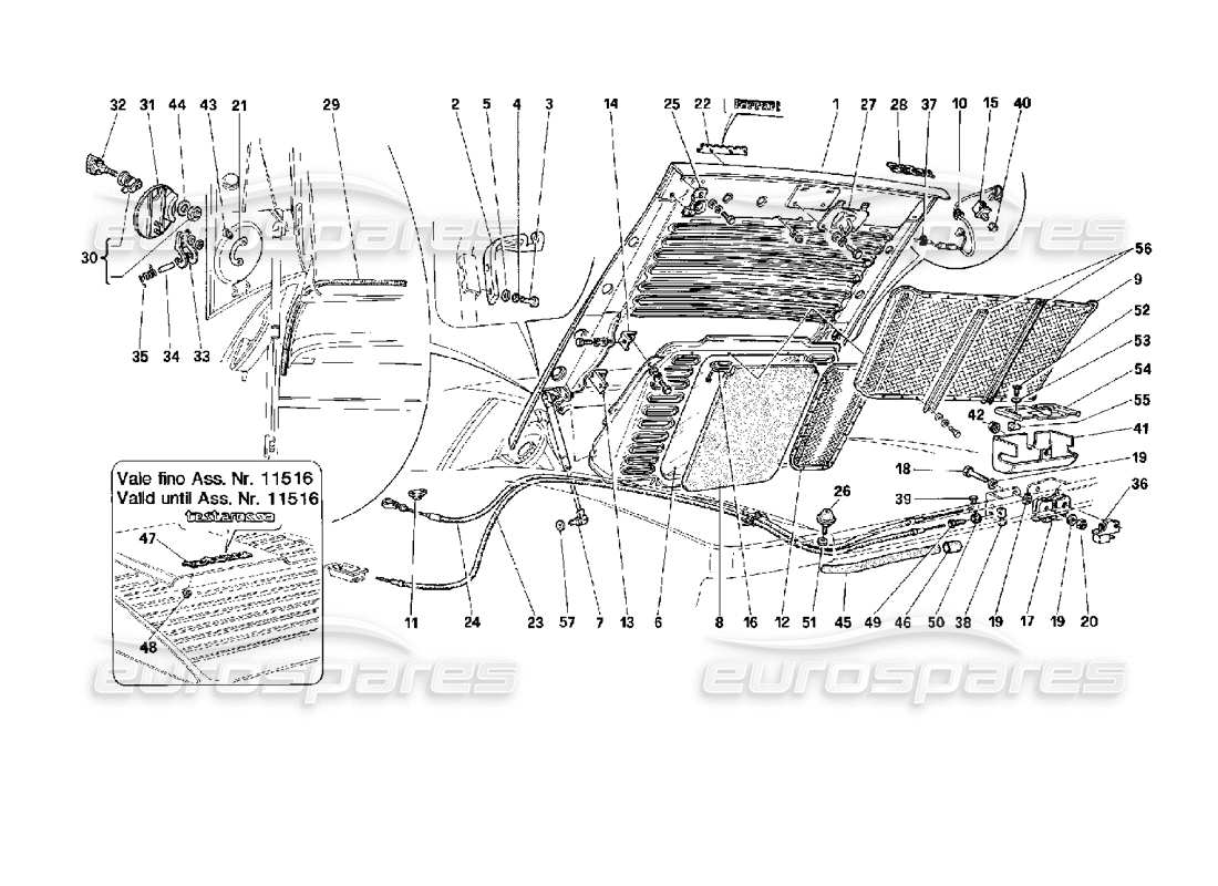 a part diagram from the ferrari 512 parts catalogue