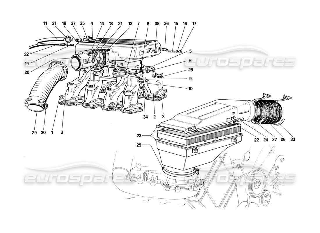 a part diagram from the Ferrari 328 (1988) parts catalogue