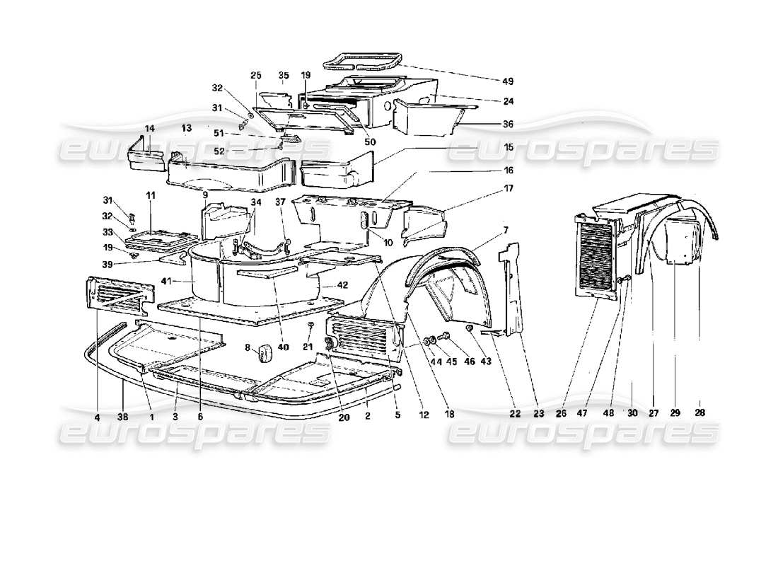 VIEW PARTS DIAGRAMS FROM THE FERRARI 512 PARTS CATALOGUE a part diagram from the ferrari 512 parts catalogue