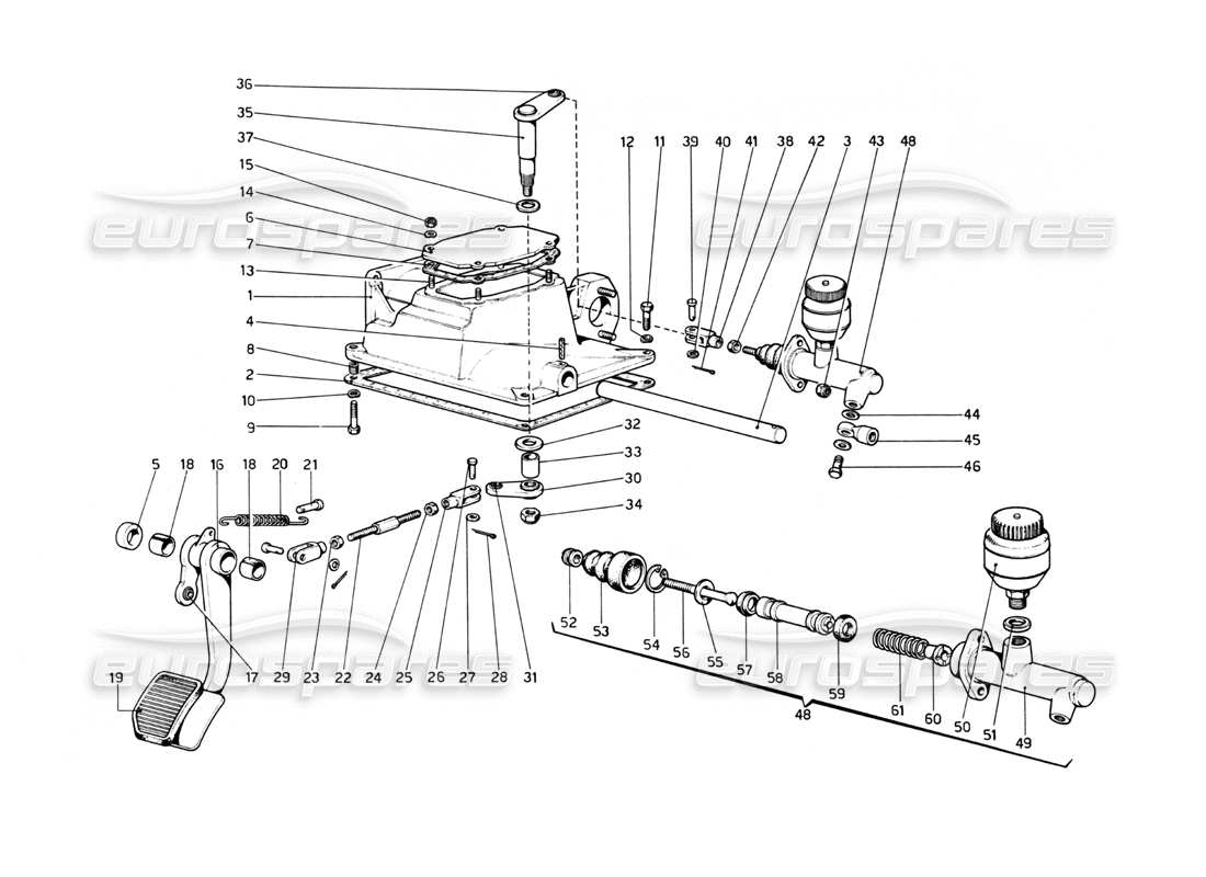 a part diagram from the ferrari 512 bb parts catalogue
