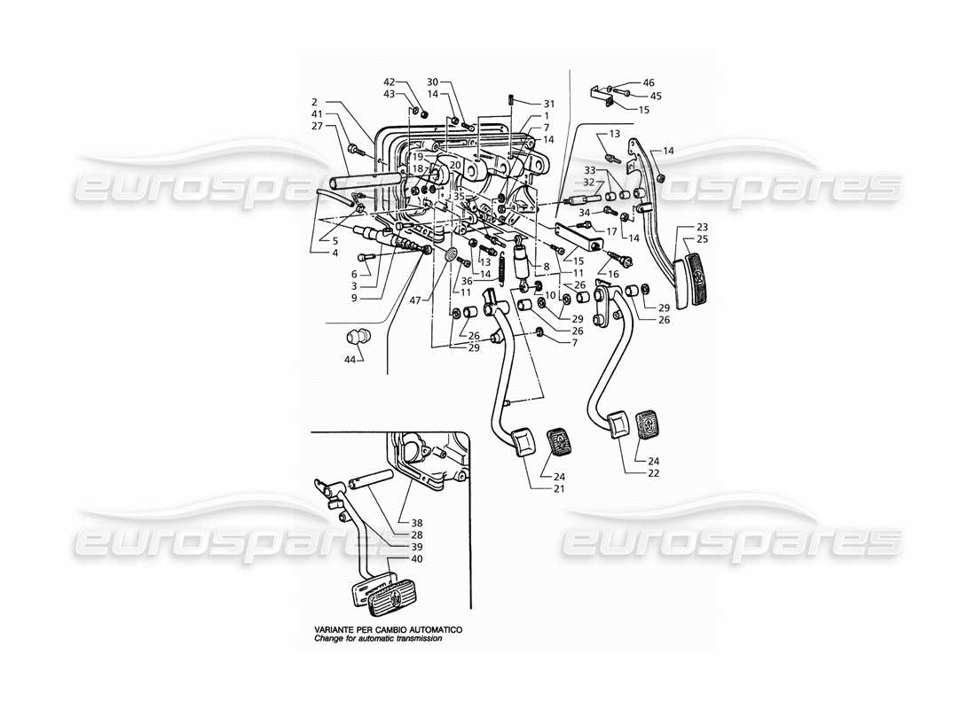 a part diagram from the maserati quattroporte (1996-2001) parts catalogue