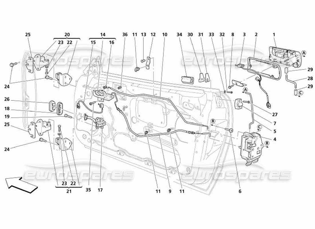 a part diagram from the Maserati 4200 Spyder (2005) parts catalogue
