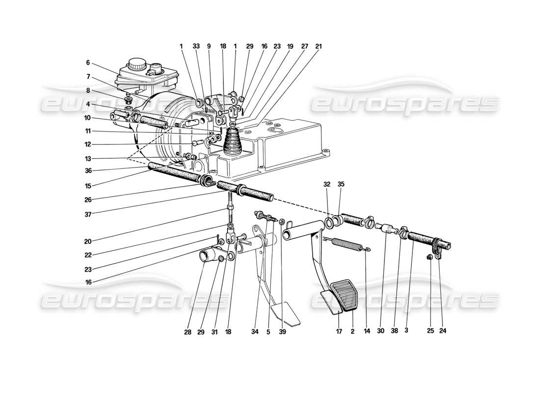 a part diagram from the ferrari mondial 3.2 qv (1987) parts catalogue