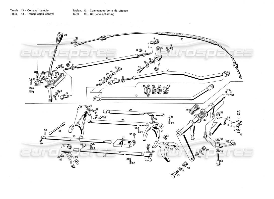 a part diagram from the maserati merak 3.0 parts catalogue