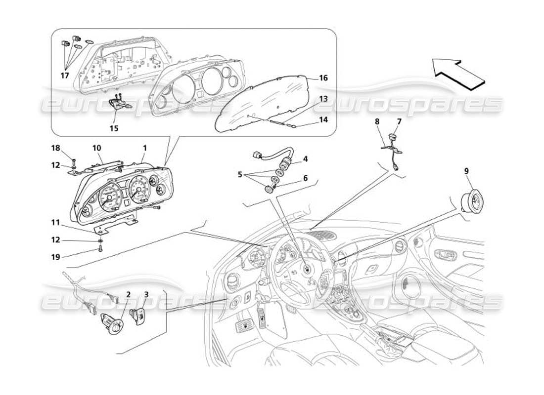 a part diagram from the Maserati 4200 Spyder (2005) parts catalogue