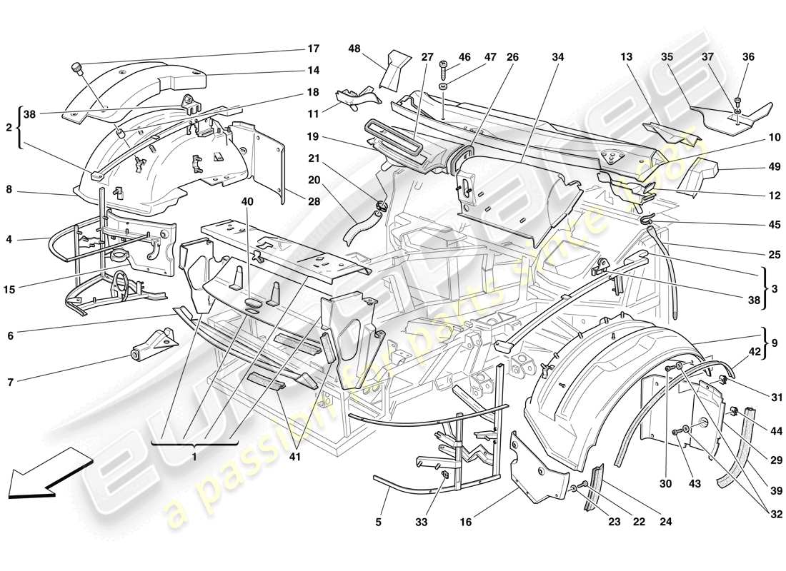 a part diagram from the ferrari 575 parts catalogue