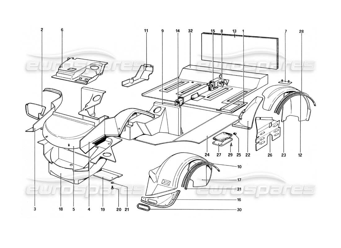 a part diagram from the ferrari 512 parts catalogue