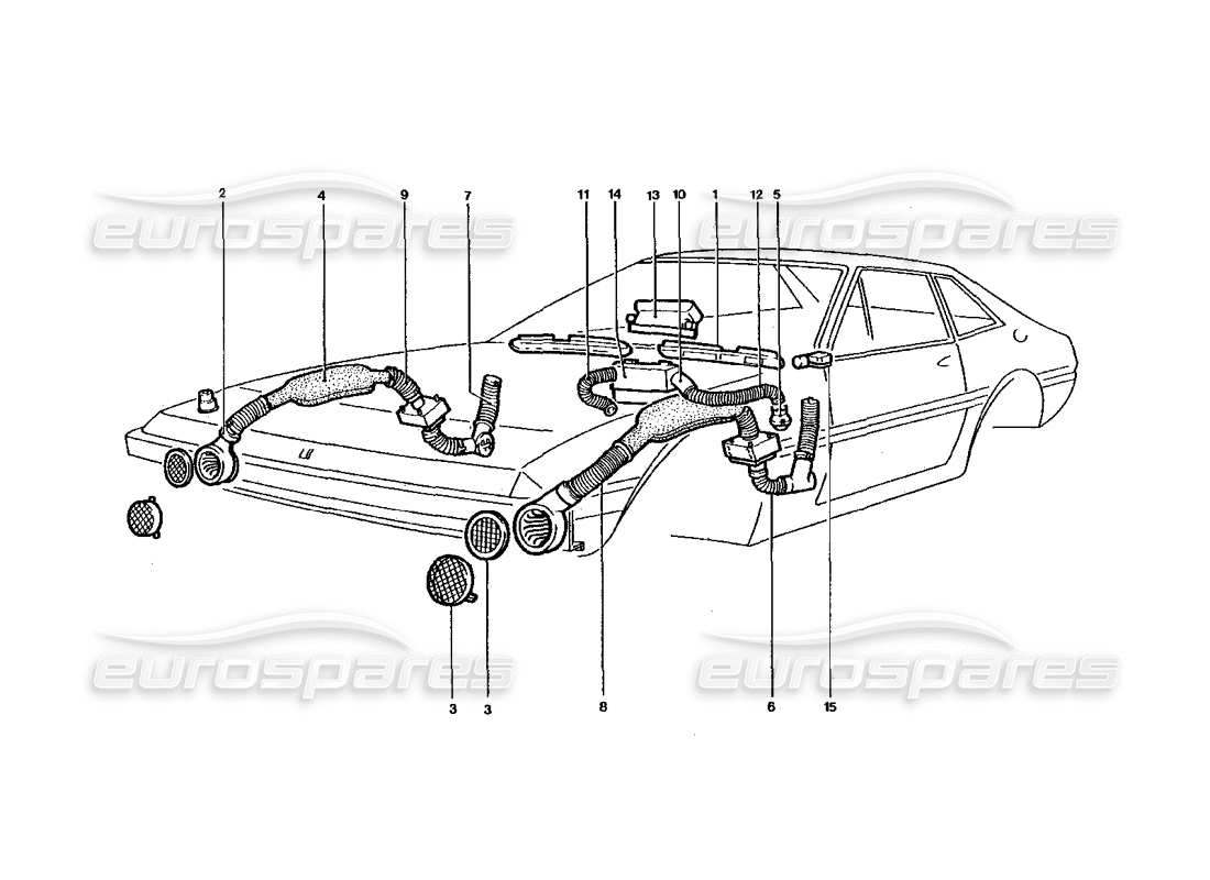 a part diagram from the Ferrari 400 GT / 400i (Coachwork) parts catalogue
