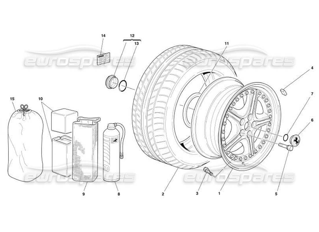 ferrari 550 barchetta wheels parts diagram