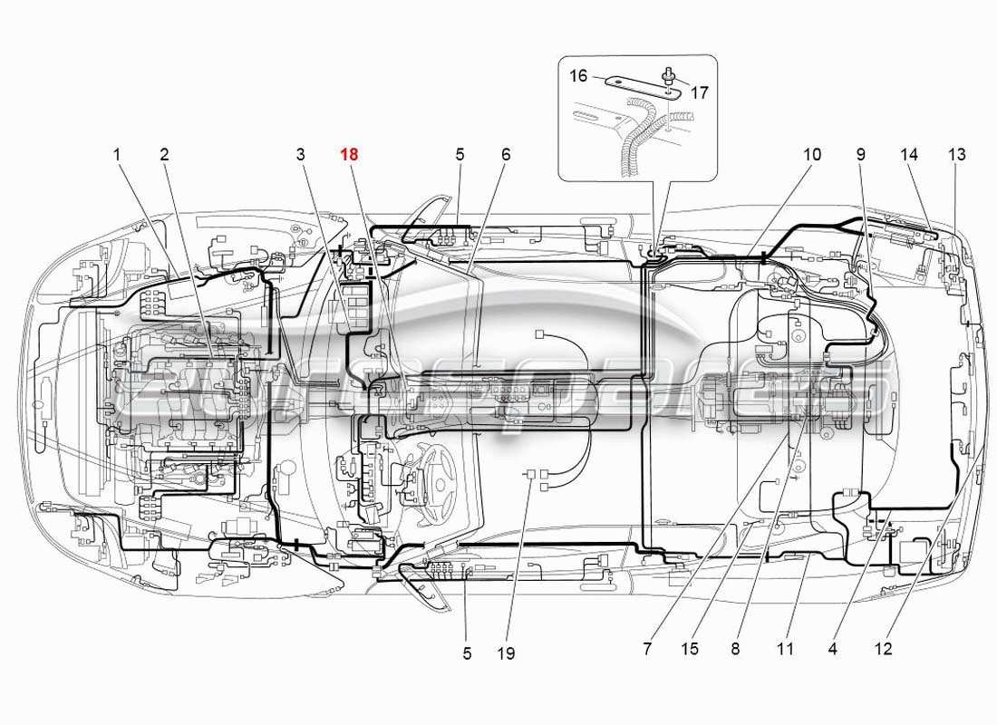 maserati 4200 gransport (2005) electrical system part diagram