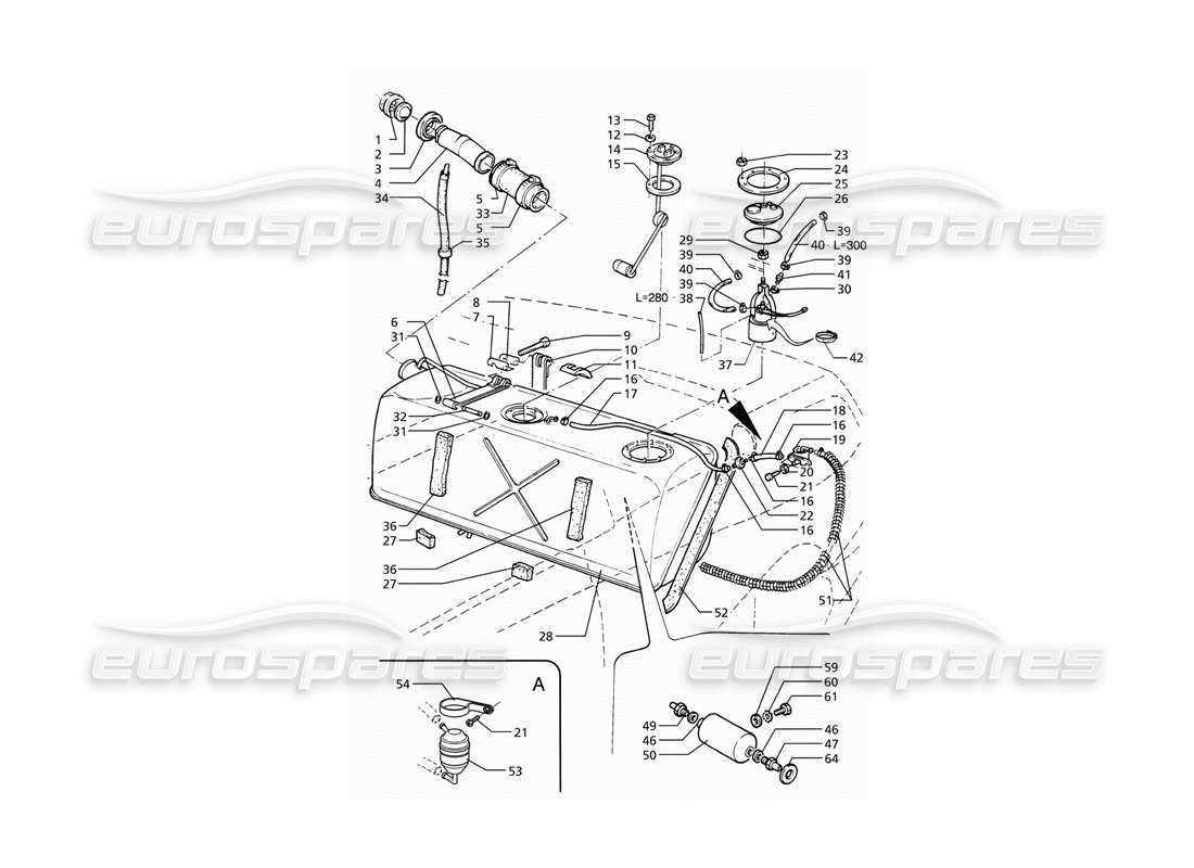 maserati ghibli 2.8 gt (variante) fuel tank parts diagram
