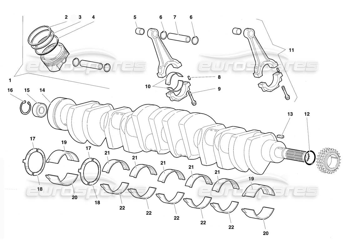 lamborghini diablo vt (1994) crankgears part diagram