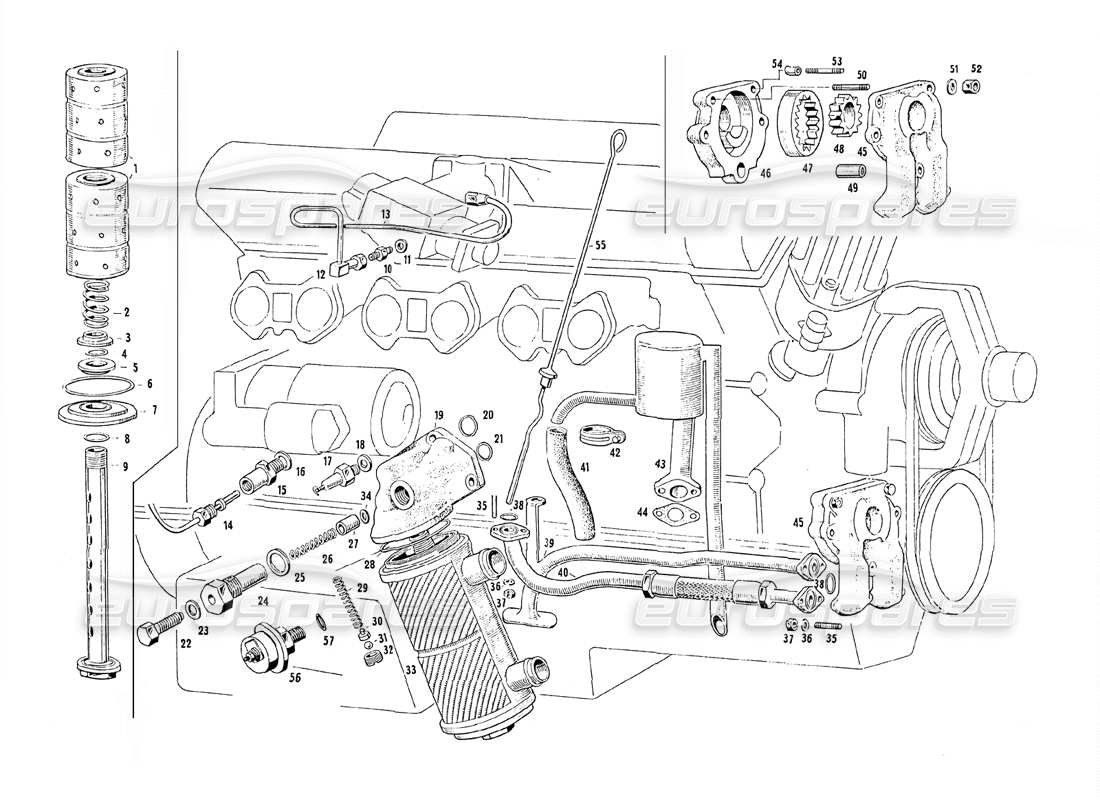 maserati mistral 3.7 engine lubrication part diagram