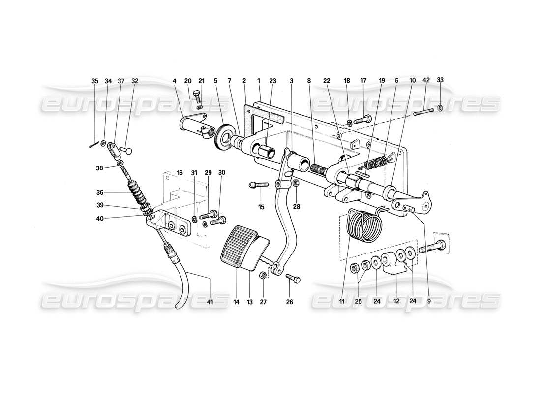 ferrari 412 (mechanical) clutch release control - 412 m. rhd parts diagram