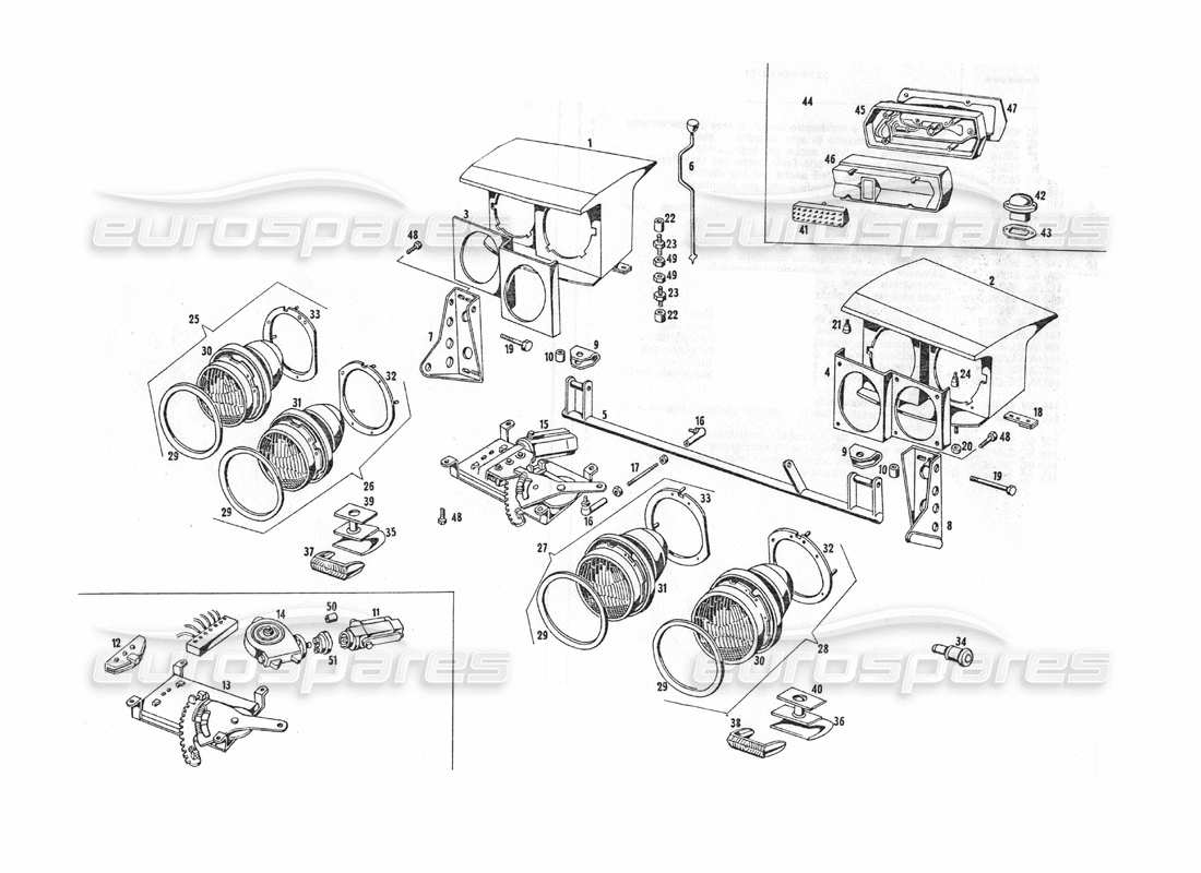 maserati indy 4.2 lights parts diagram