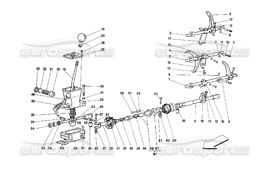 ferrari 512 m gearbox controls parts diagram