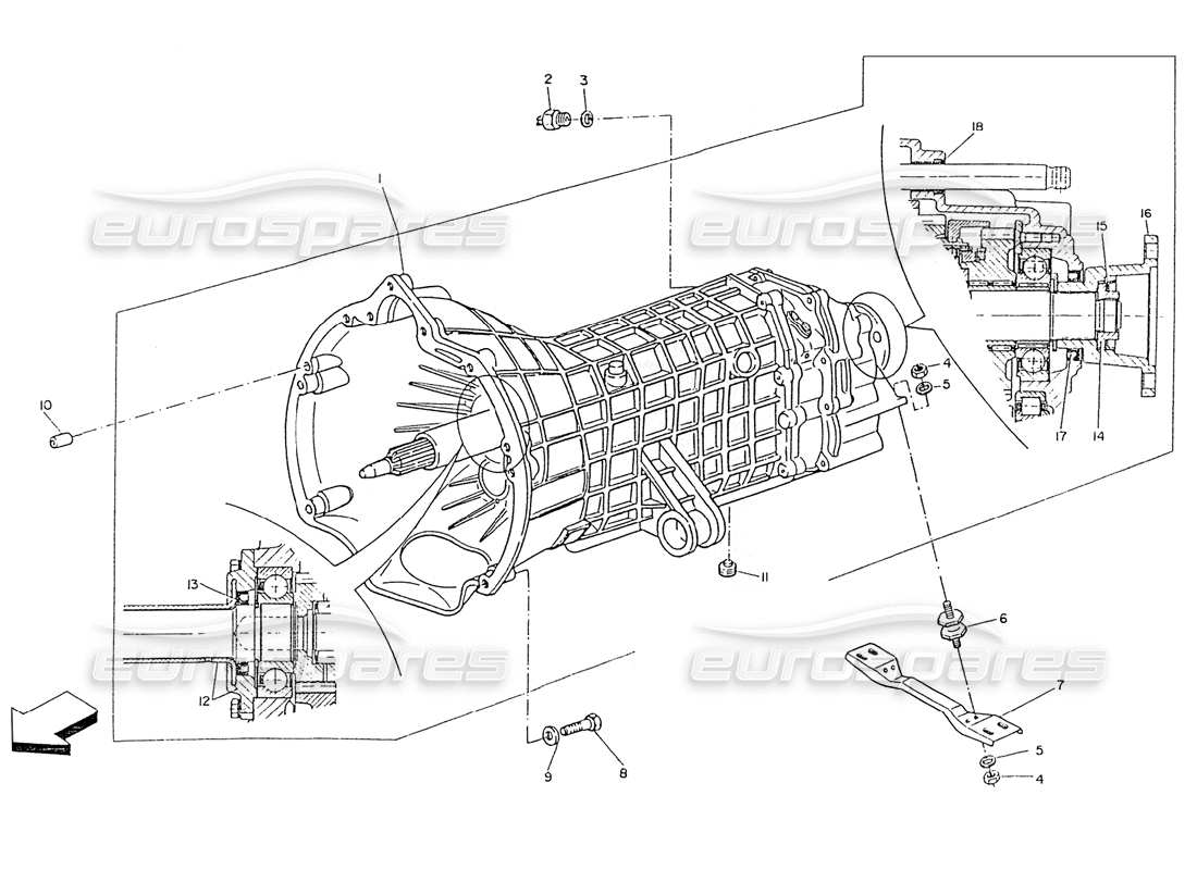 maserati ghibli 2.8 (non abs) mechanical gearbox, 6 speed parts diagram