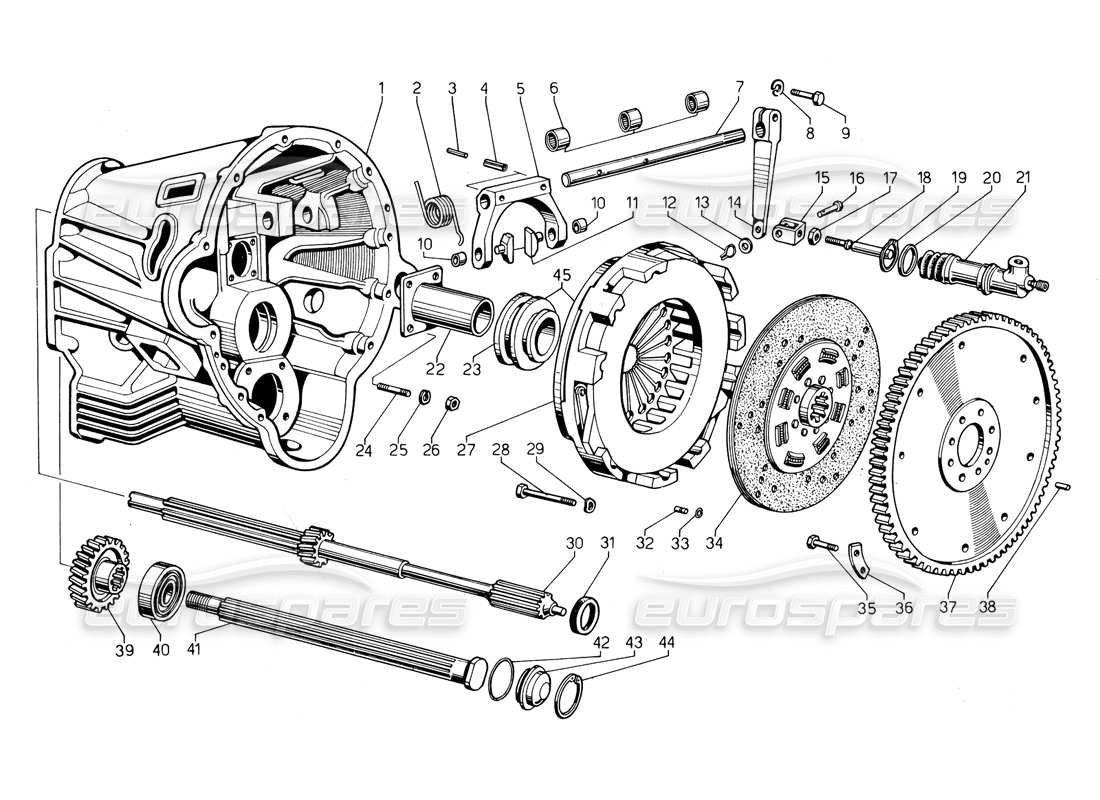 lamborghini countach 5000 qvi (1989) clutch part diagram