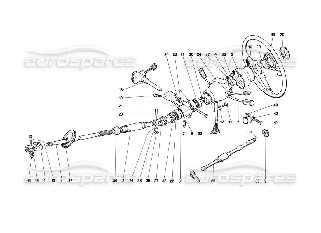 ferrari 400i (1983 mechanical) steering control part diagram