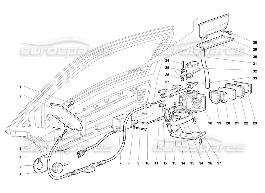 lamborghini diablo vt (1994) doors part diagram