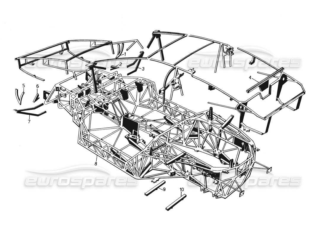 lamborghini countach 5000 qvi (1989) chassis part diagram