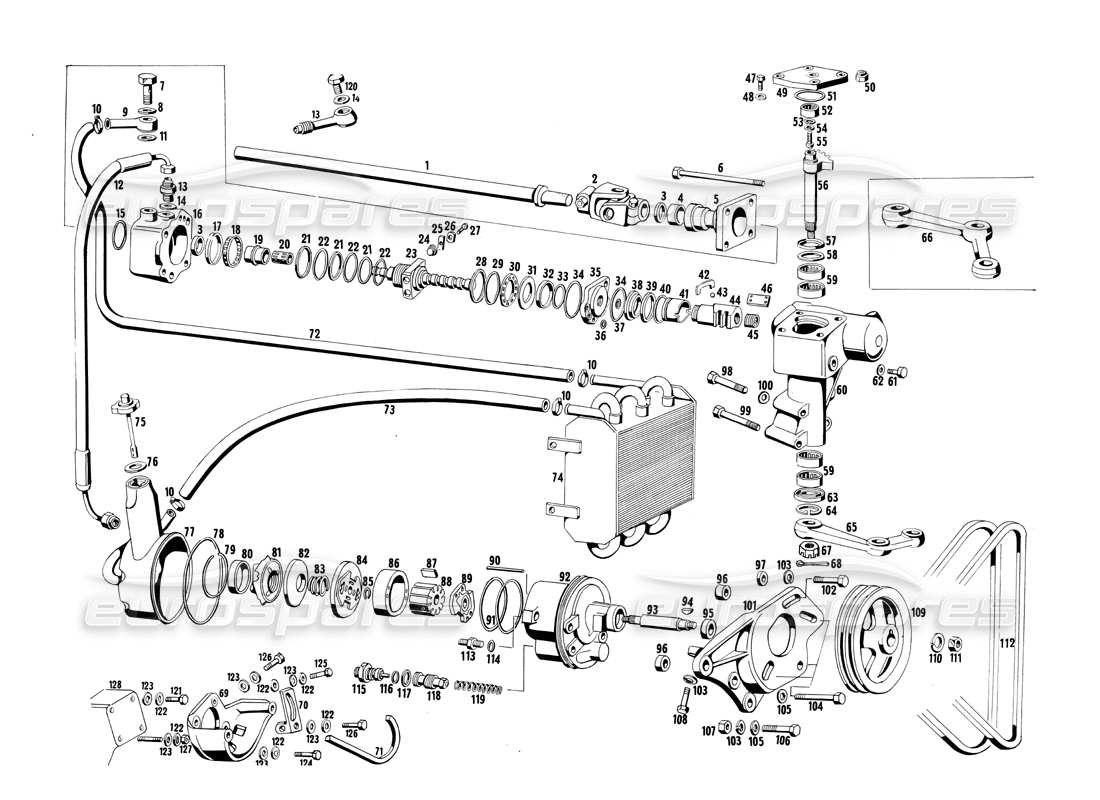 maserati ghibli 4.7 / 4.9 hydraulic steering parts diagram