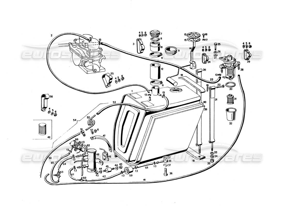maserati bora fuel tank and pump parts diagram