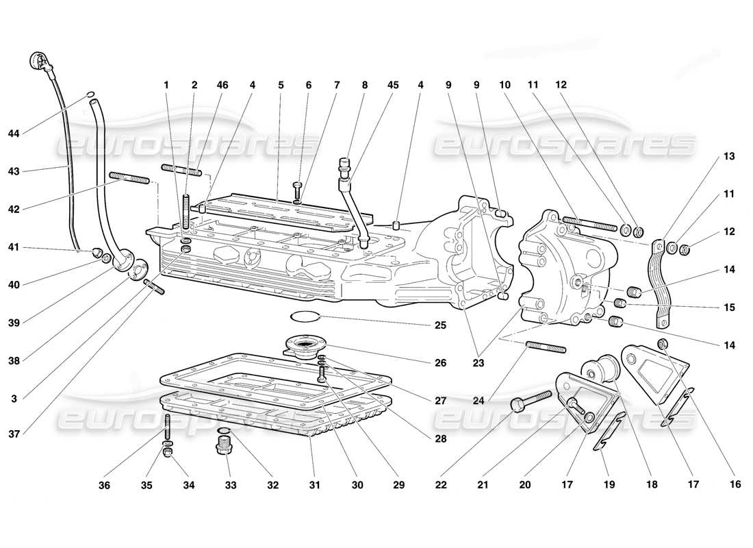 lamborghini diablo vt (1994) oil sump part diagram