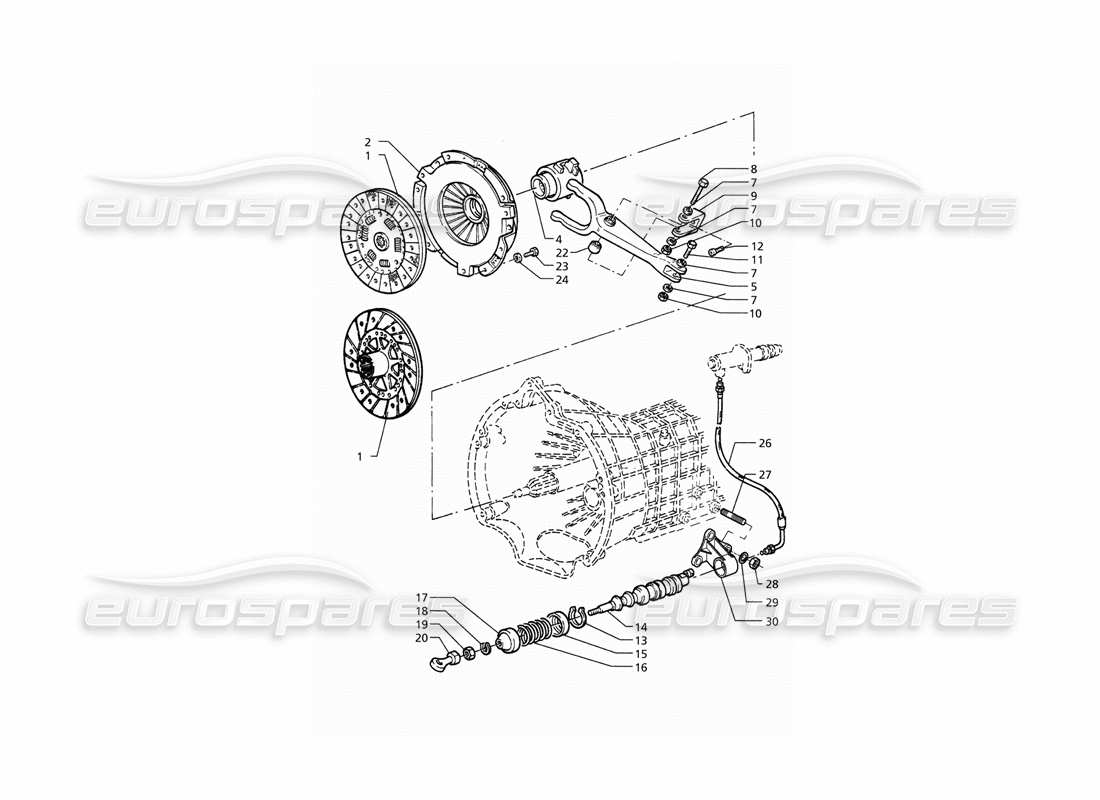 maserati qtp. 3.2 v8 (1999) clutch part diagram