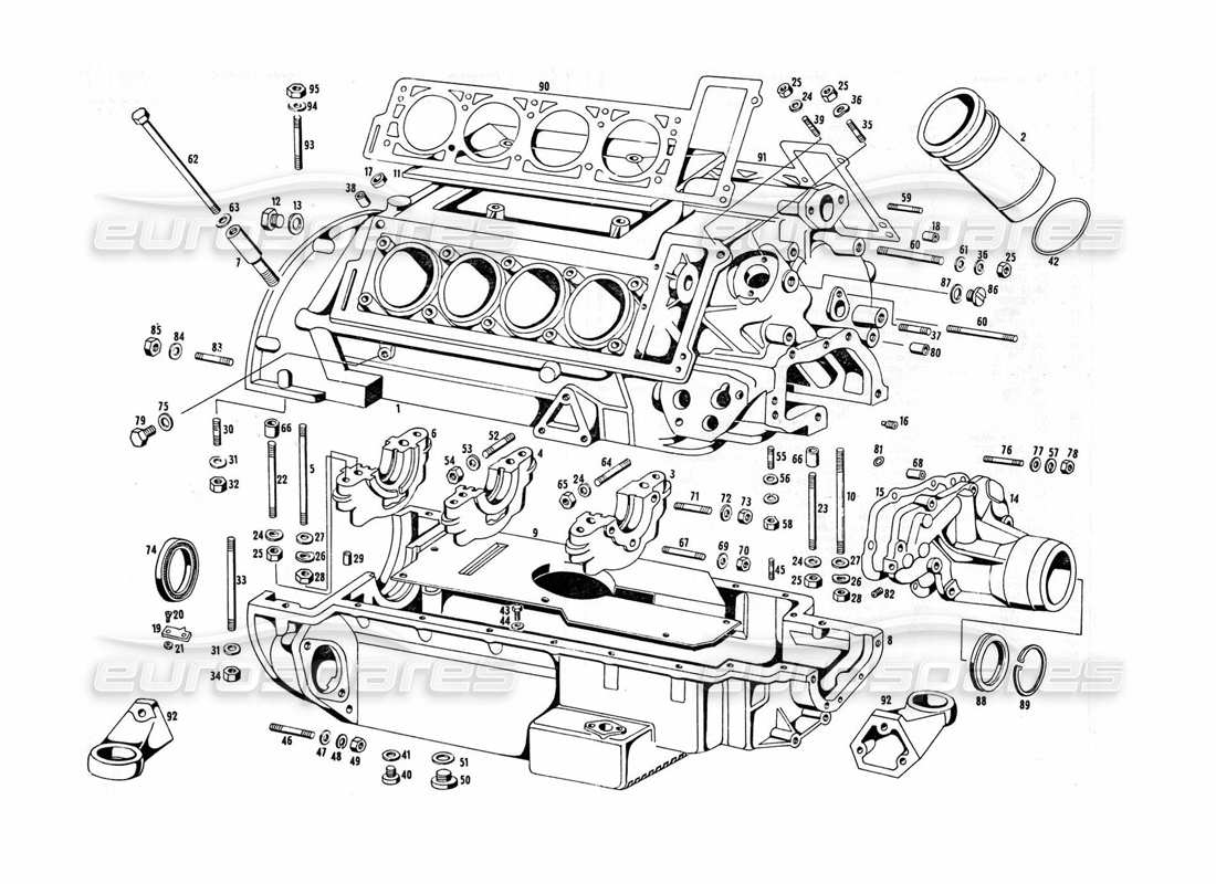 maserati indy 4.2 engine housing parts diagram