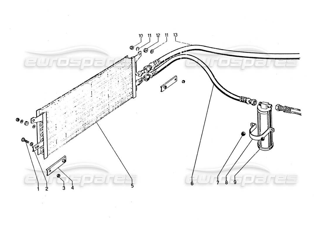 lamborghini urraco p250 / p250s air conditioner (optional) part diagram