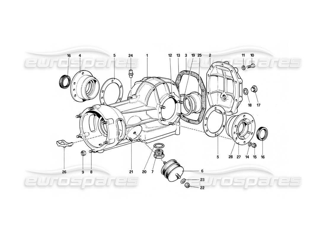 ferrari 412 (mechanical) differential housing parts diagram
