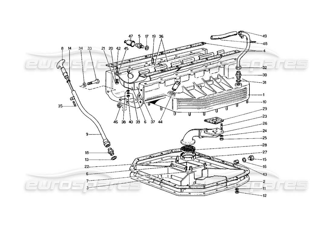 ferrari 400 gt (mechanical) oil sump part diagram