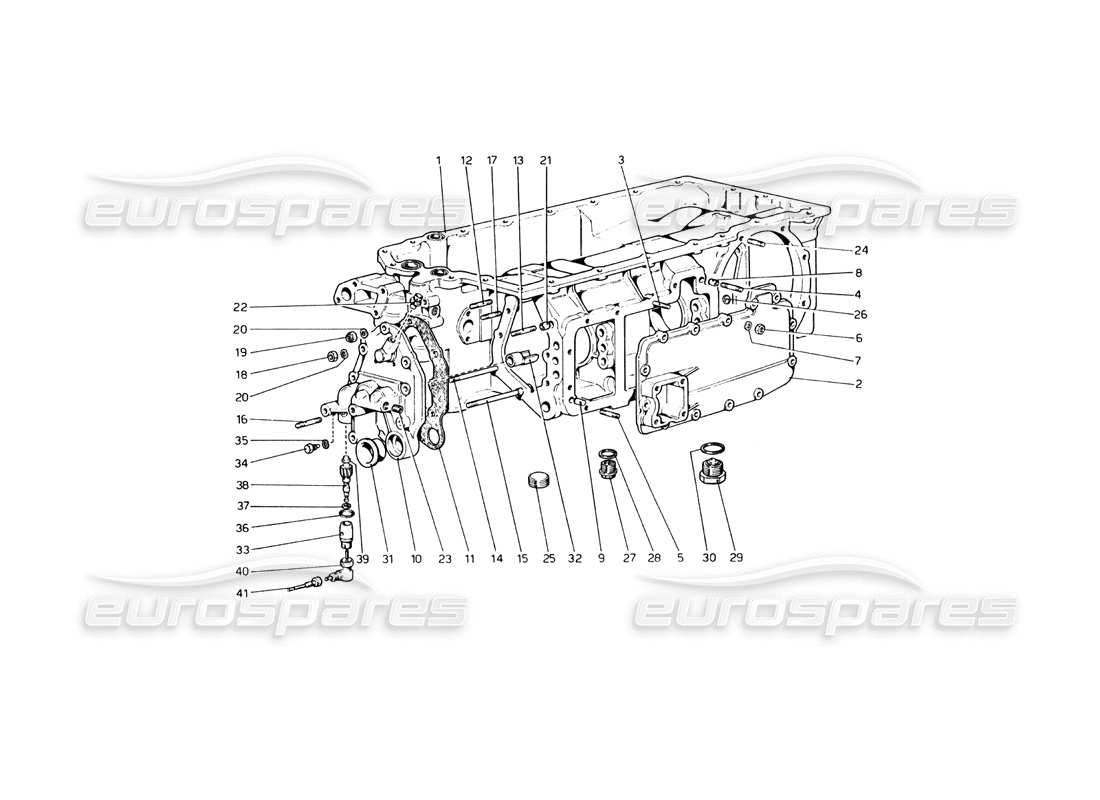 ferrari 365 gt4 berlinetta boxer gearbox (up to car no. 17535) part diagram