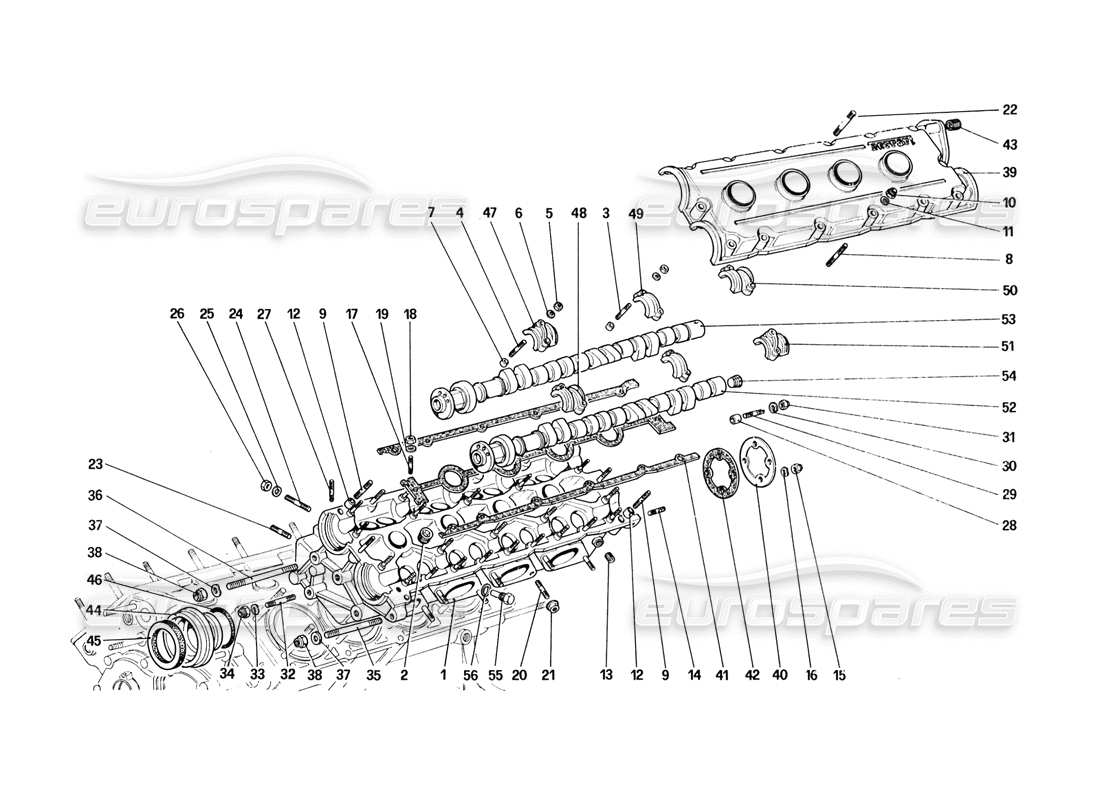 ferrari 328 (1988) cylinder head (left) part diagram