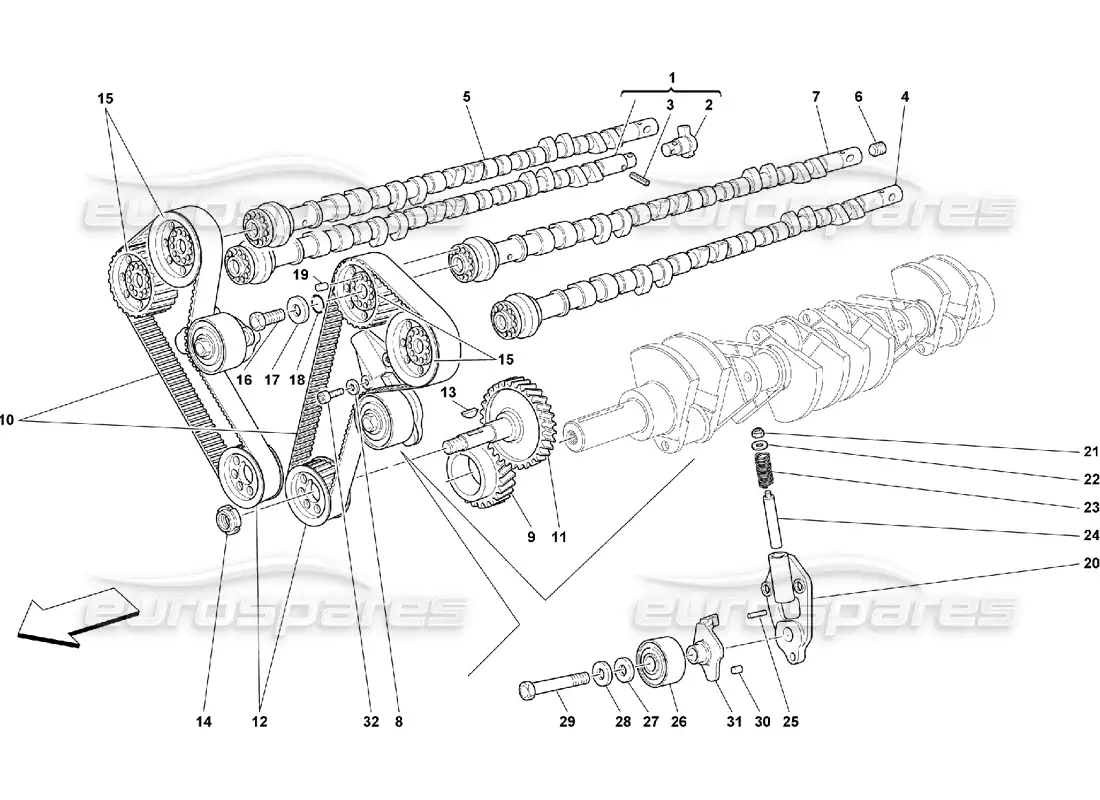 ferrari 550 maranello timing - controls parts diagram