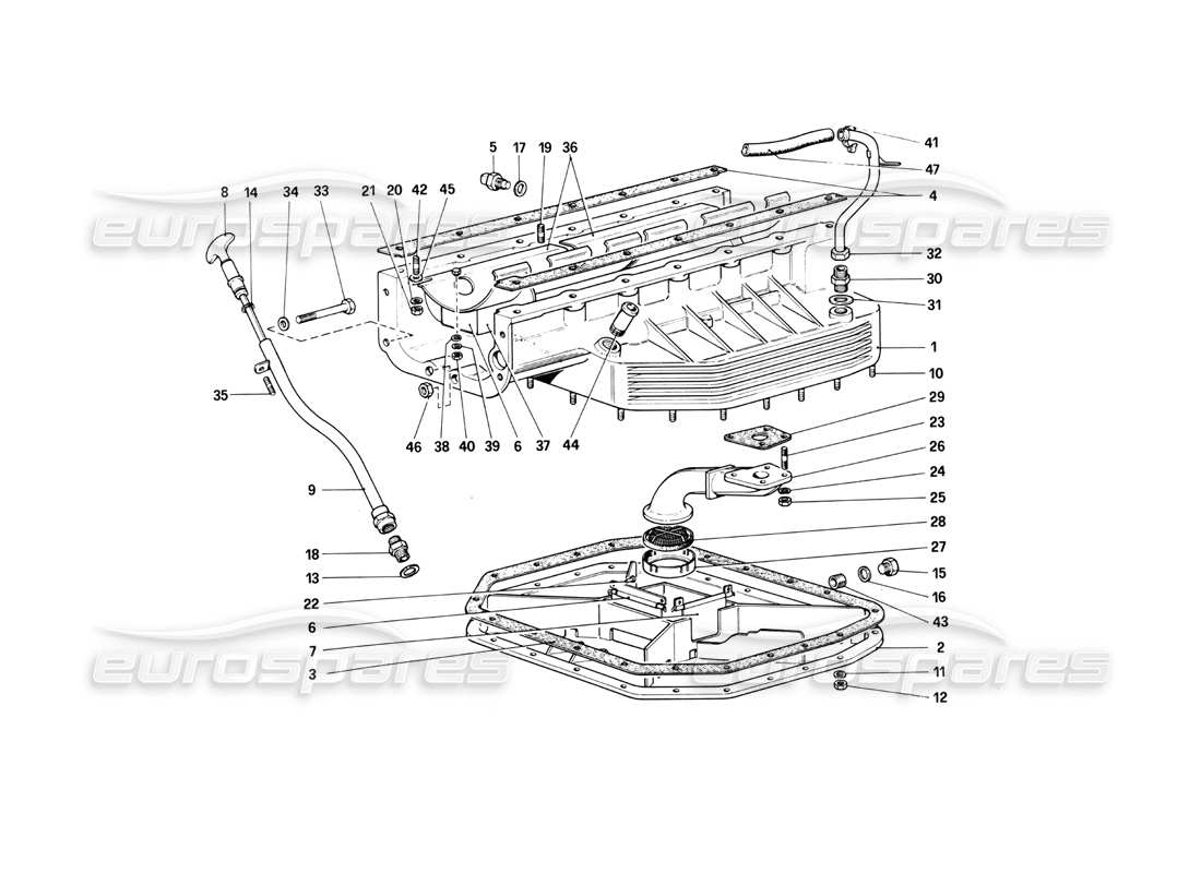 ferrari 412 (mechanical) oil sump parts diagram