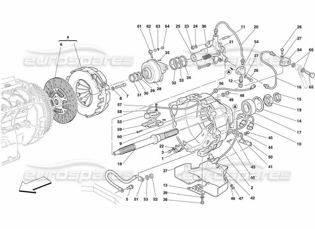 ferrari 575 superamerica clutch and controls -valid for f1- parts diagram