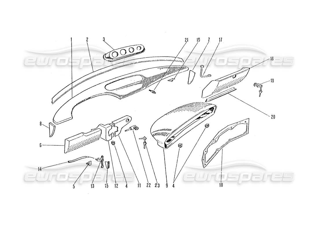 ferrari 365 gtc4 (coachwork) dashboard parts diagram