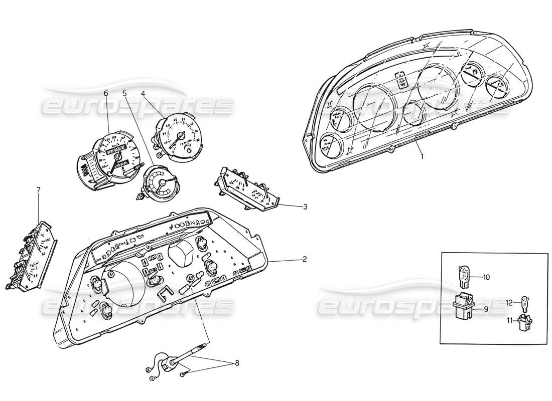 maserati biturbo spider instrumentation part diagram