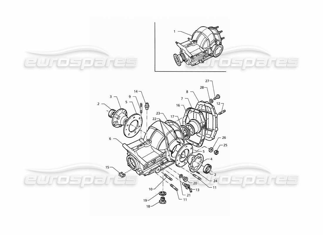 maserati qtp. 3.2 v8 (1999) differential external parts part diagram