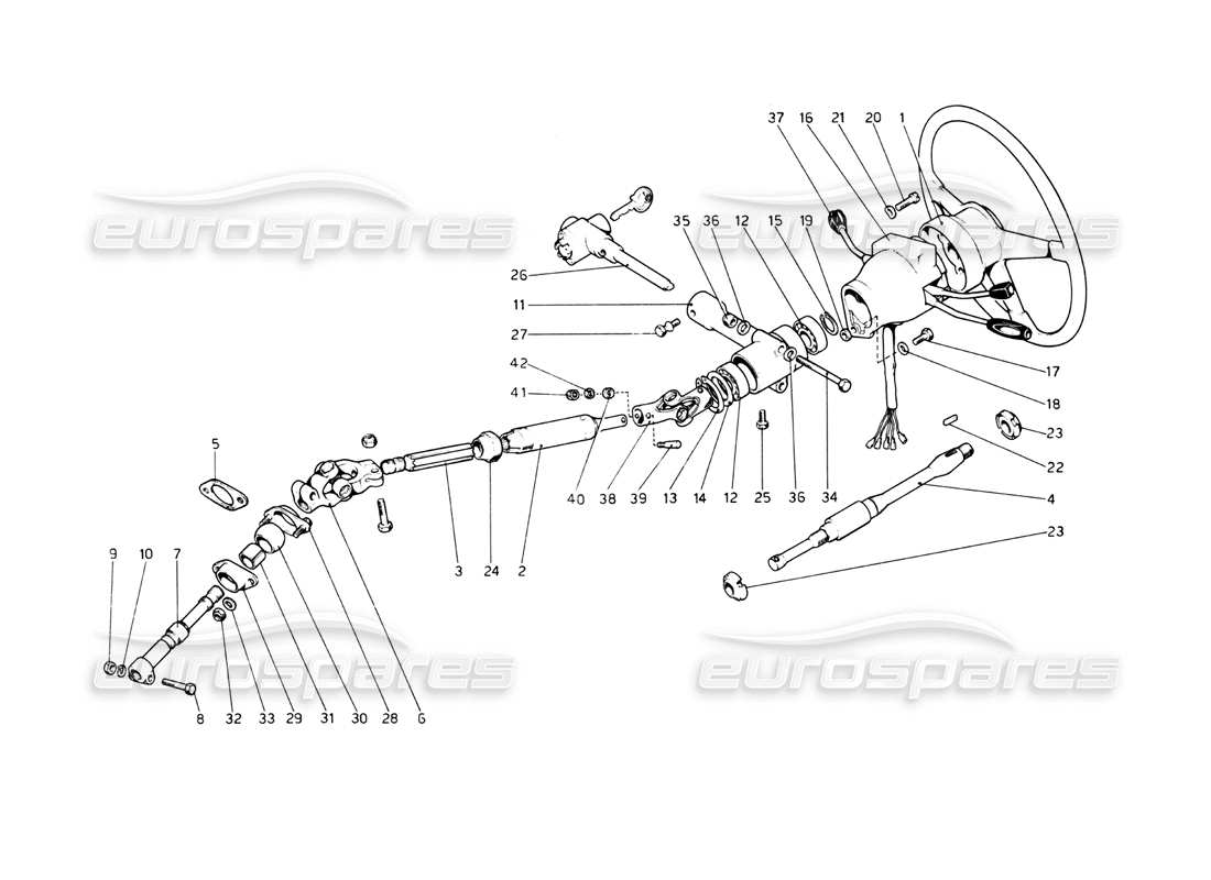 ferrari 512 bb steering column part diagram