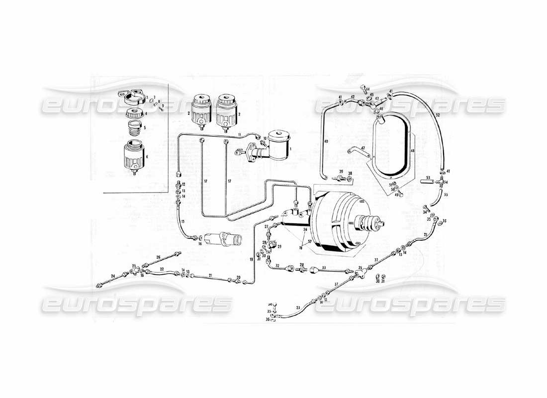 maserati indy 4.2 brake control parts diagram