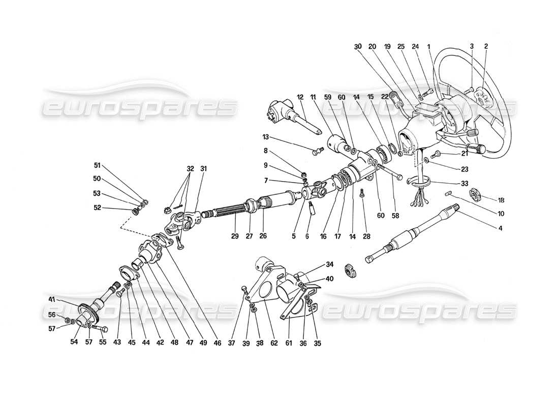 ferrari 288 gto steering culumn parts diagram