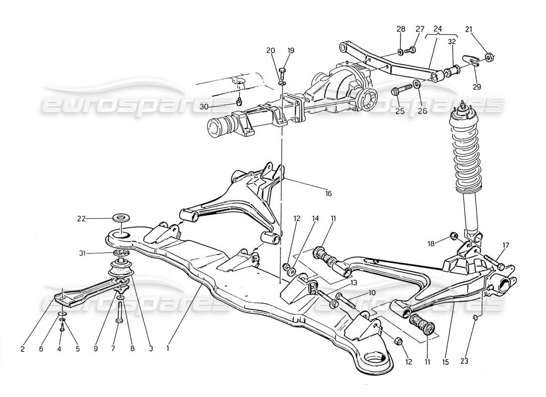 maserati 2.24v rear suspension parts diagram