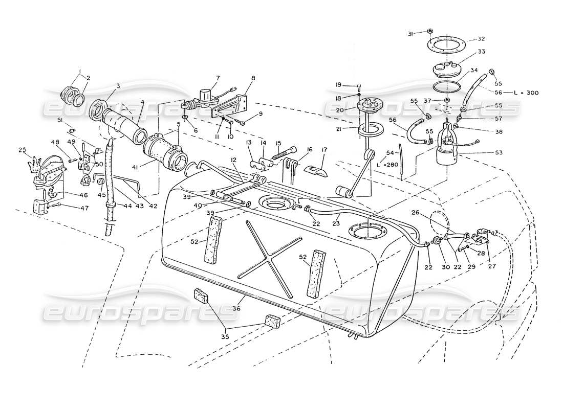 maserati ghibli 2.8 (non abs) fuel tank - plunged pump parts diagram