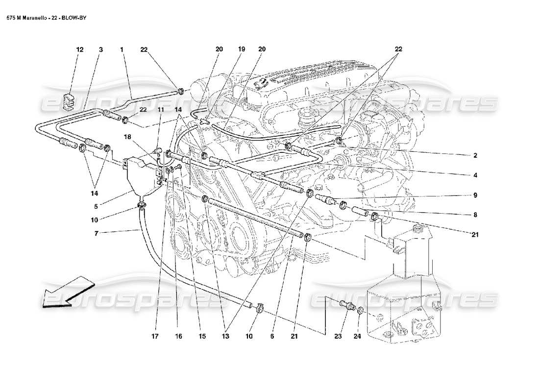 ferrari 575m maranello blow - by system parts diagram